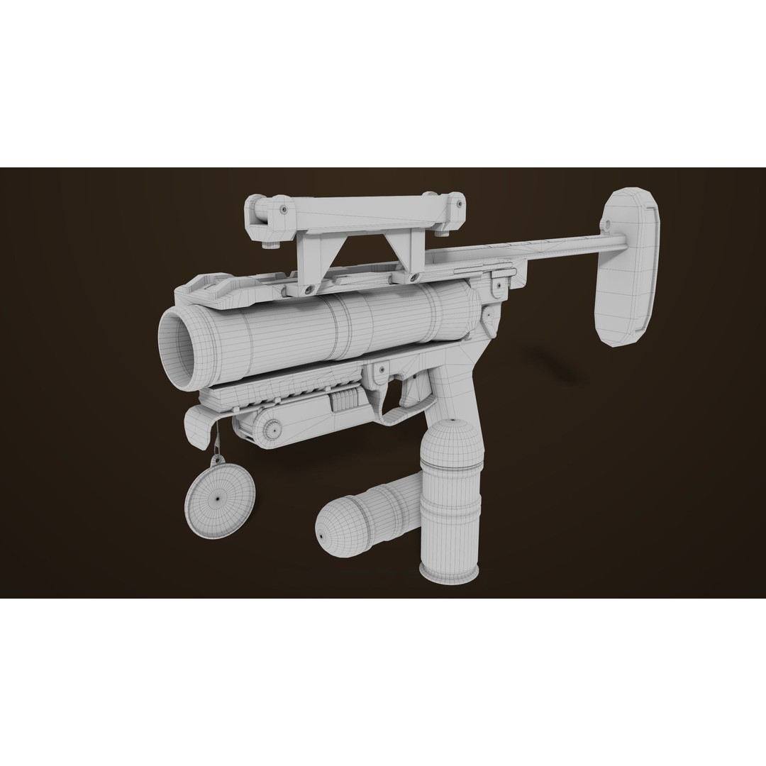 Grenade Launcher 3D Model – Low Poly PBR Asset for Games, FBX - View 36