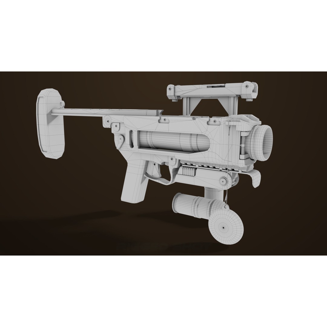 Grenade Launcher 3D Model – Low Poly PBR Asset for Games, FBX - View 38