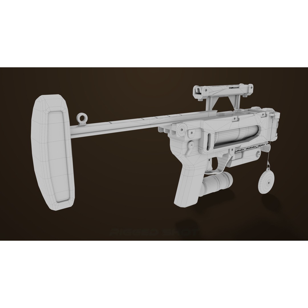 Grenade Launcher 3D Model – Low Poly PBR Asset for Games, FBX - View 40