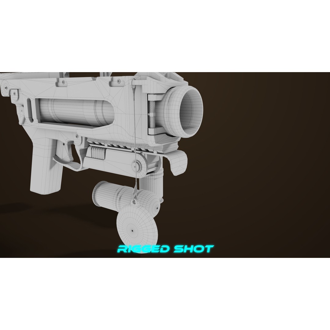Grenade Launcher 3D Model – Low Poly PBR Asset for Games, FBX - View 48