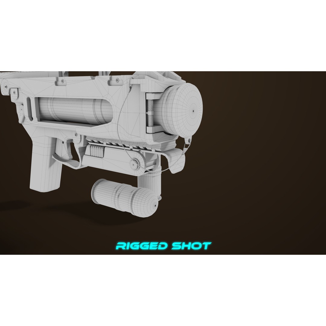 Grenade Launcher 3D Model – Low Poly PBR Asset for Games, FBX - View 49