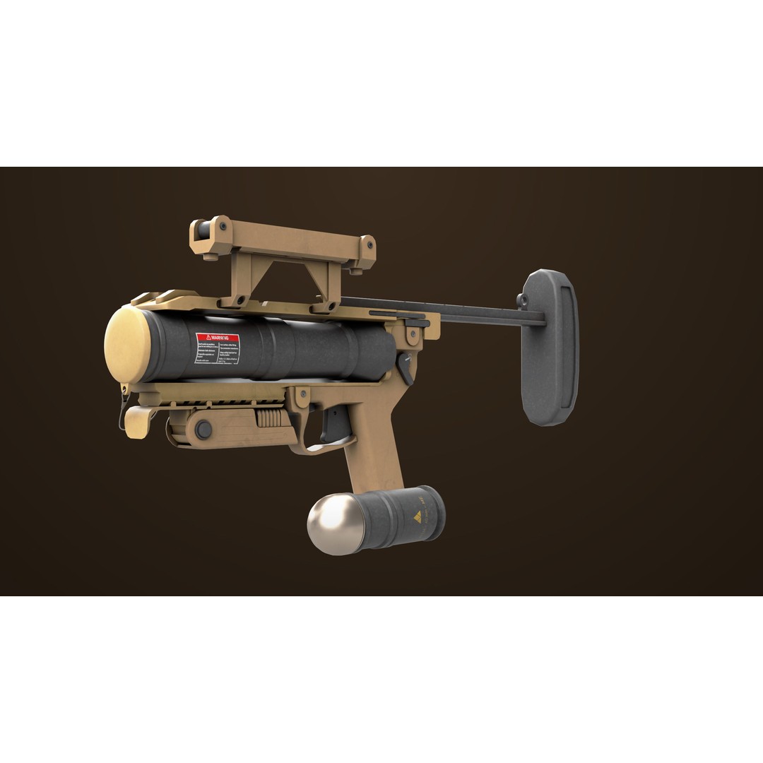 Grenade Launcher 3D Model – Low Poly PBR Asset for Games, FBX - View 5