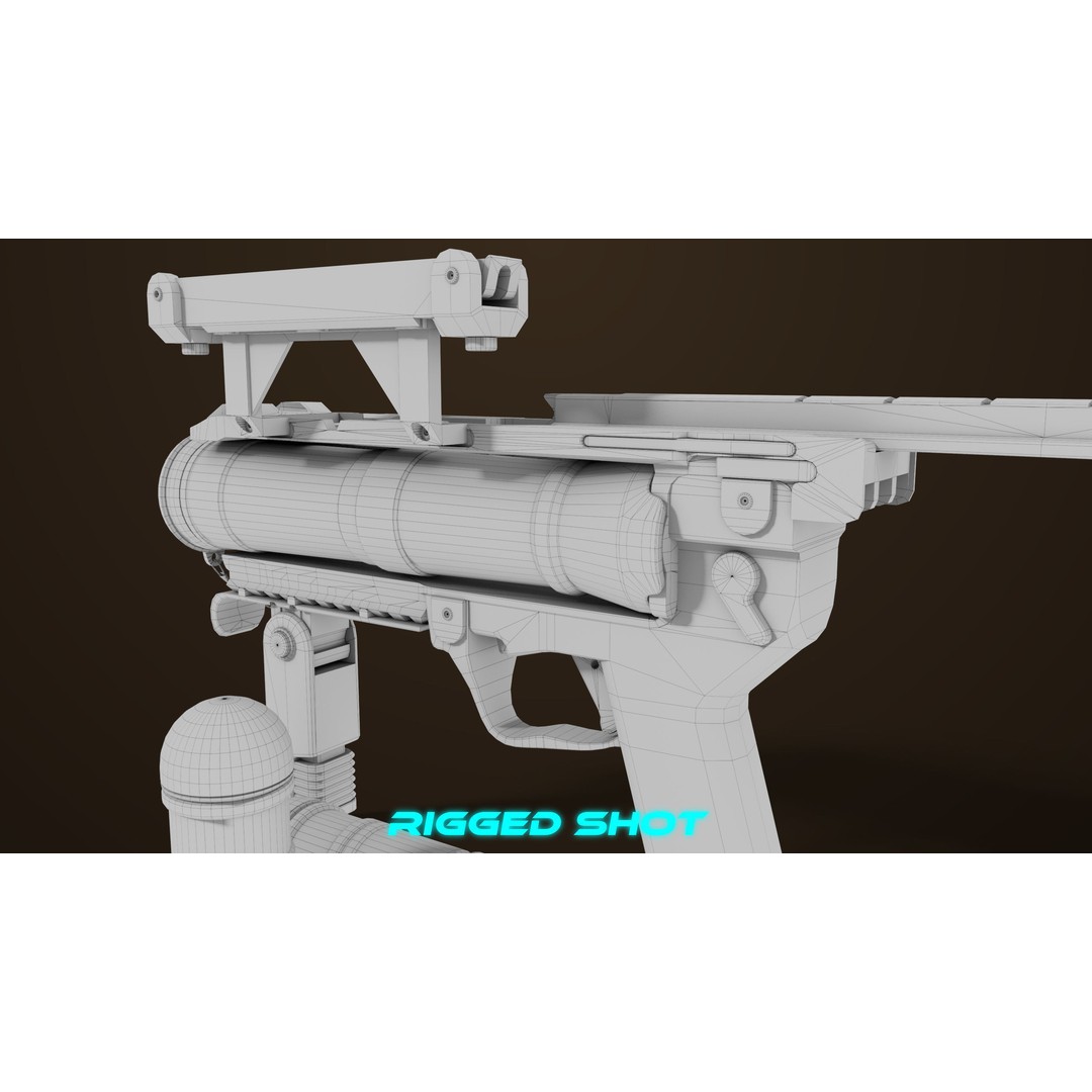 Grenade Launcher 3D Model – Low Poly PBR Asset for Games, FBX - View 53