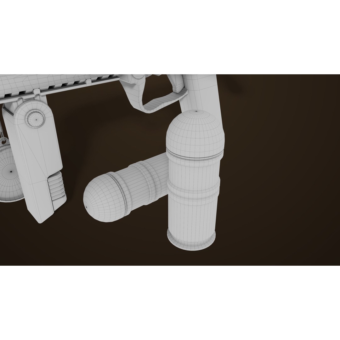 Grenade Launcher 3D Model – Low Poly PBR Asset for Games, FBX - View 61