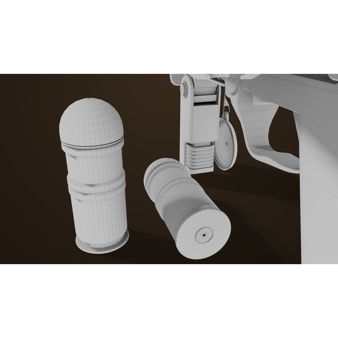 Grenade Launcher 3D Model – Low Poly PBR Asset for Games, FBX - View 62