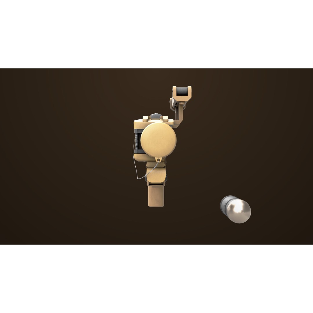 Grenade Launcher 3D Model – Low Poly PBR Asset for Games, FBX - View 7