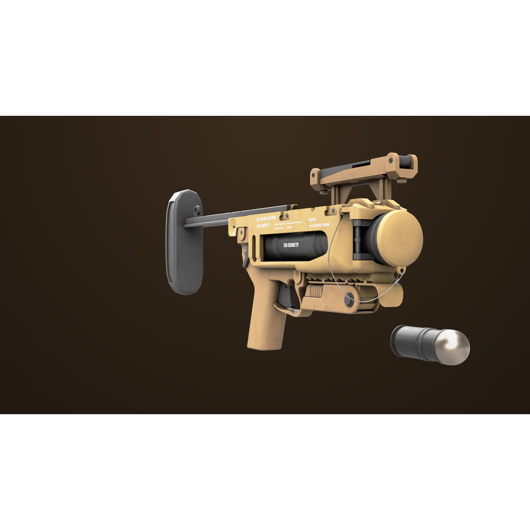 Grenade Launcher 3D Model – Low Poly PBR Asset for Games, FBX - View 8