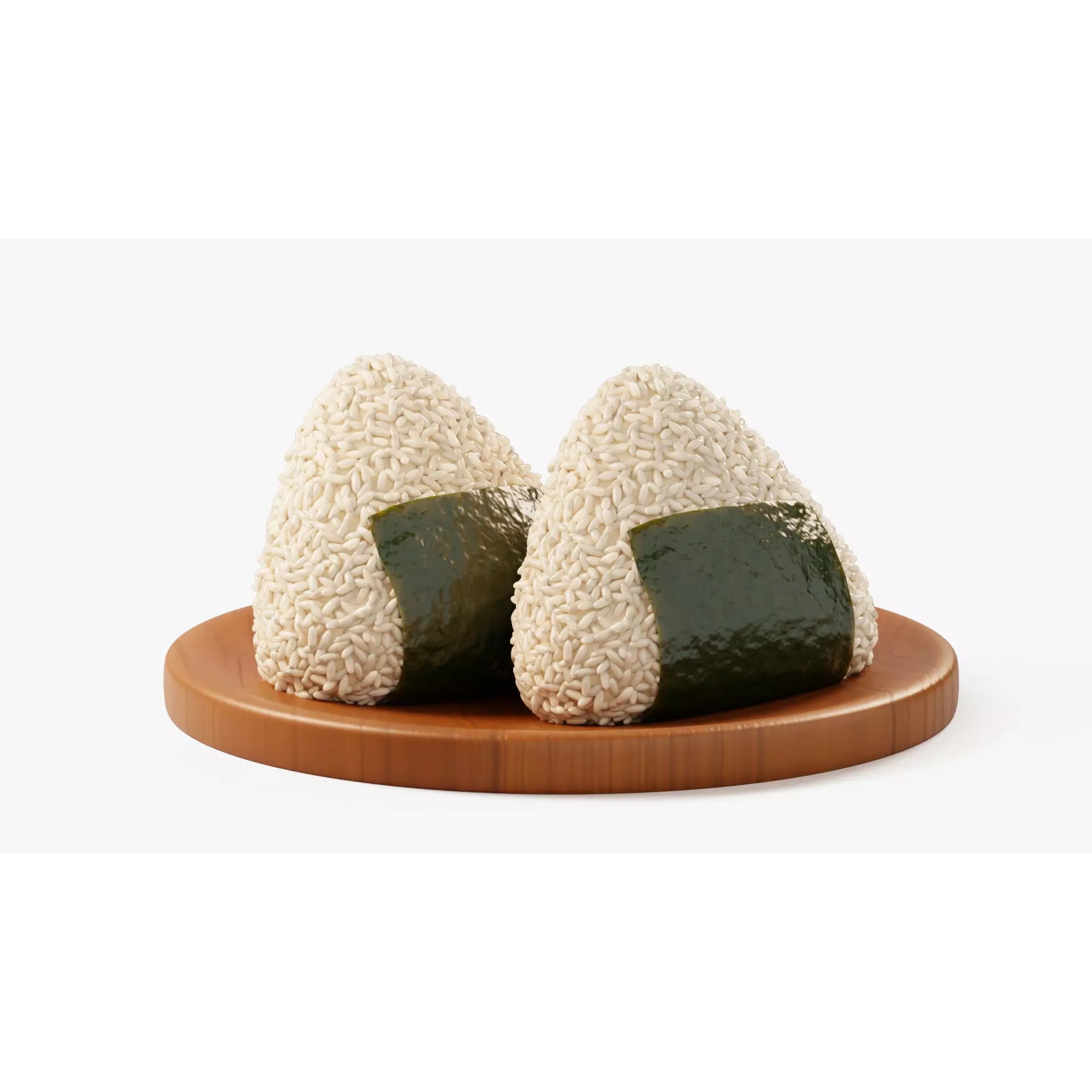 Onigiri Rice Balls - Cartoon Game-Ready 3D Model - View 4