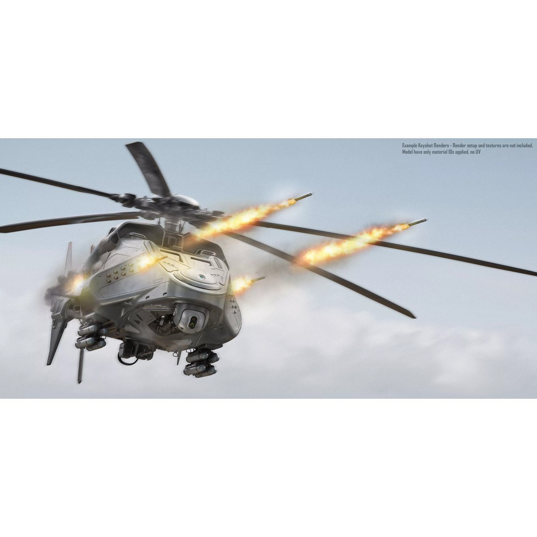 Drone Helicopter 3D Model – Midpoly Concept with CAD Mesh - View 11