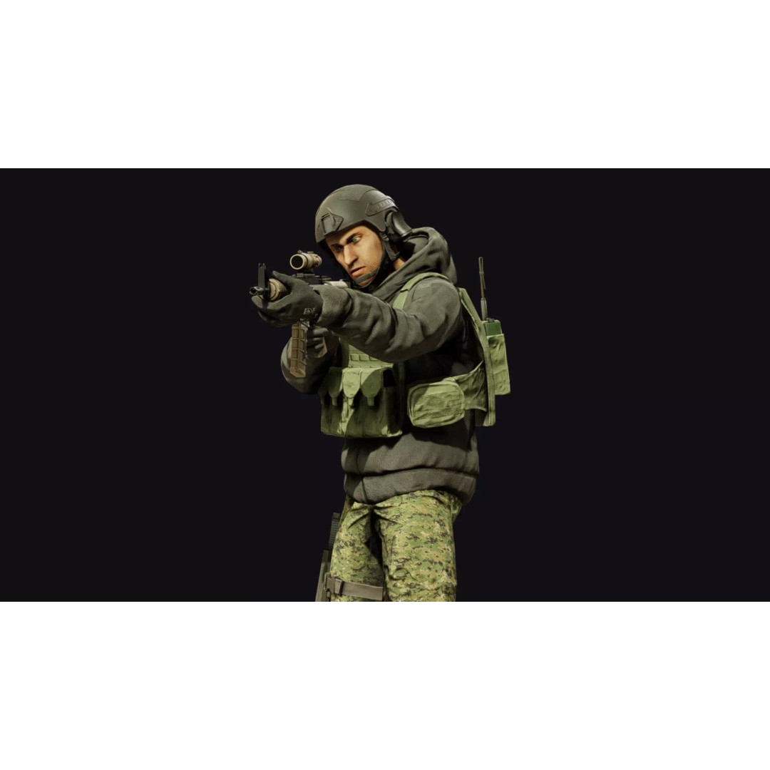 Special Forces Soldier 3D Model – Low Poly Rigged Character, FBX - View 2