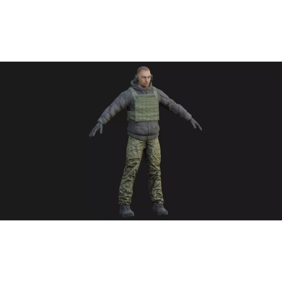 Special Forces Soldier 3D Model – Low Poly Rigged Character, FBX - View 7