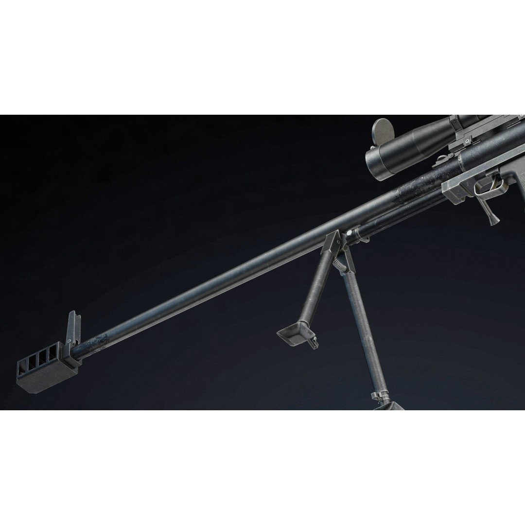 KSVK Sniper 3D Model – Low Poly Realistic Game Asset, FBX, OBJ - View 12