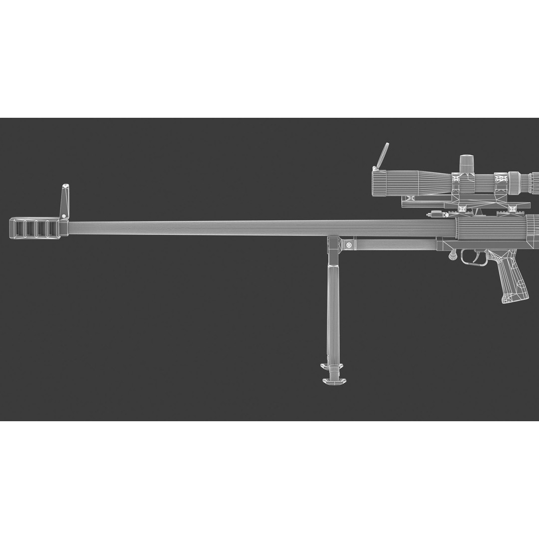 KSVK Sniper 3D Model – Low Poly Realistic Game Asset, FBX, OBJ - View 24