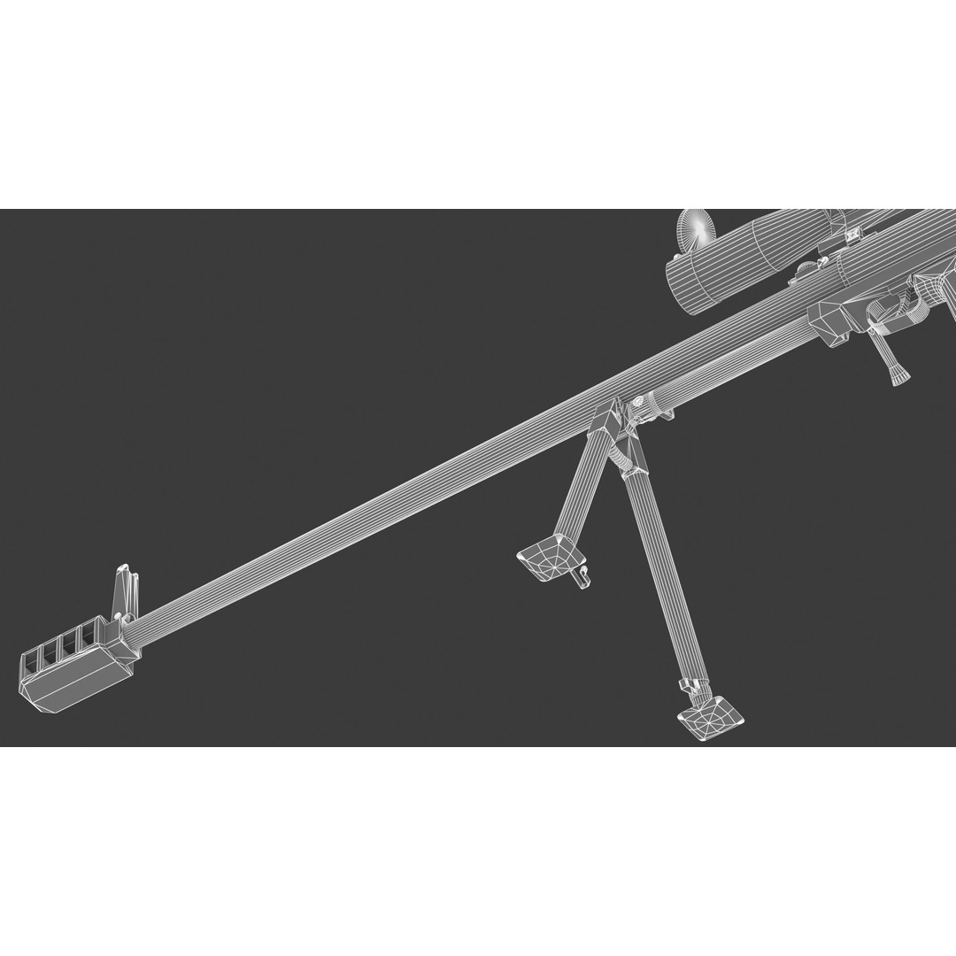 KSVK Sniper 3D Model – Low Poly Realistic Game Asset, FBX, OBJ - View 27