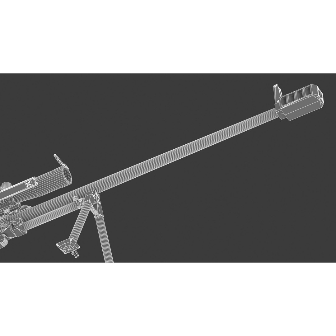 KSVK Sniper 3D Model – Low Poly Realistic Game Asset, FBX, OBJ - View 29
