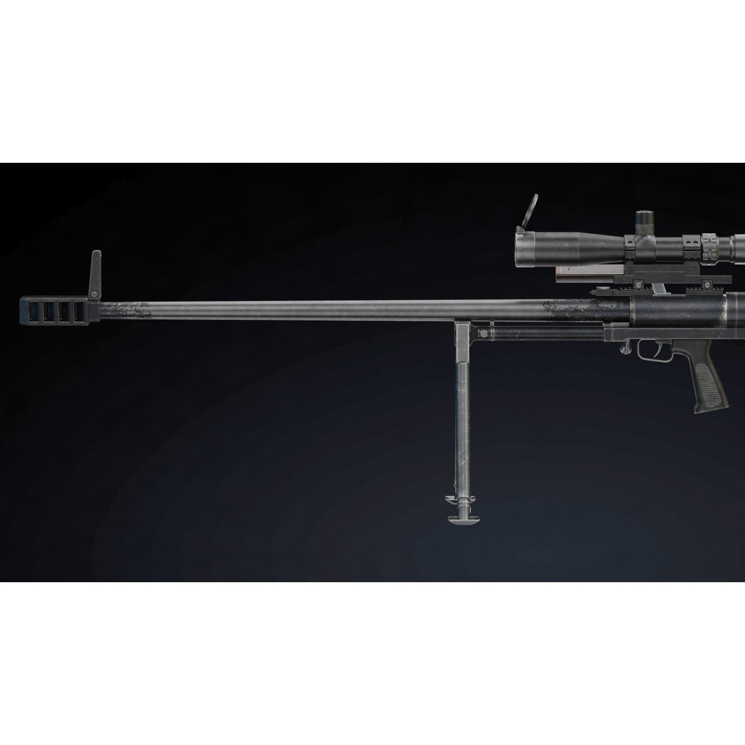 KSVK Sniper 3D Model – Low Poly Realistic Game Asset, FBX, OBJ - View 9