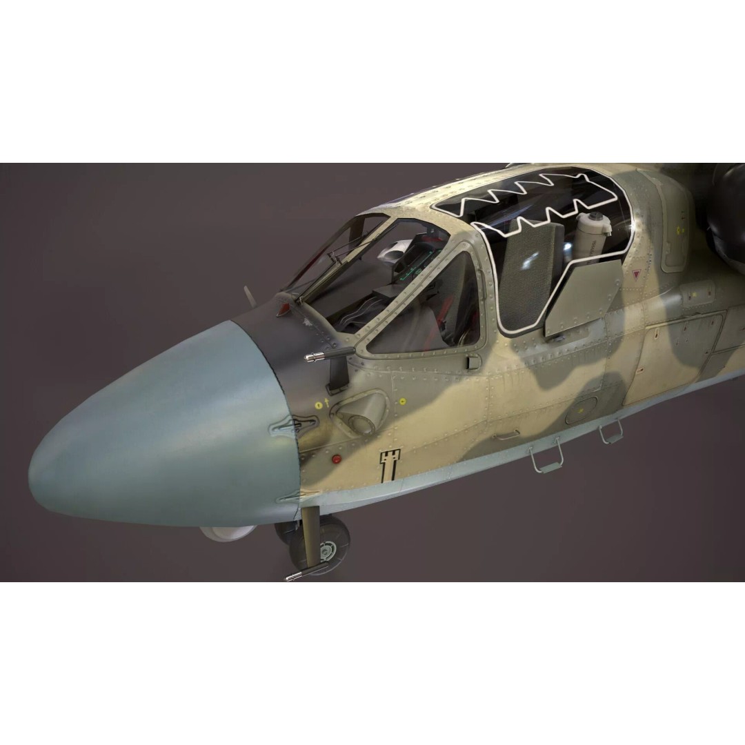 Kamov Ka-52 Alligator Camo 3D Model – Low Poly Game Ready, FBX - View 10