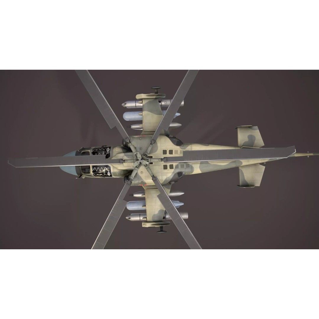 Kamov Ka-52 Alligator Camo 3D Model – Low Poly Game Ready, FBX - View 15