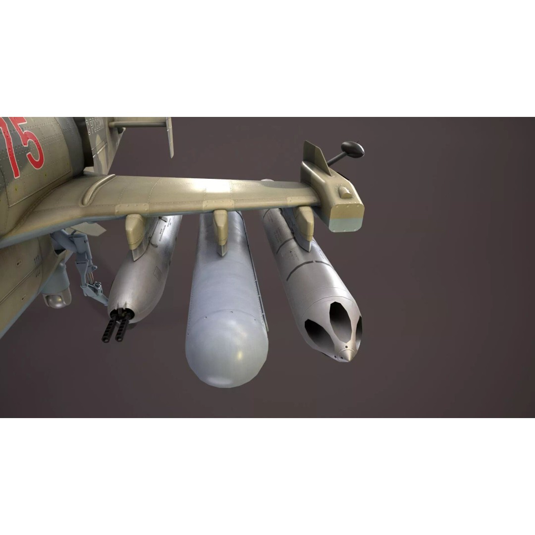 Kamov Ka-52 Alligator Camo 3D Model – Low Poly Game Ready, FBX - View 17