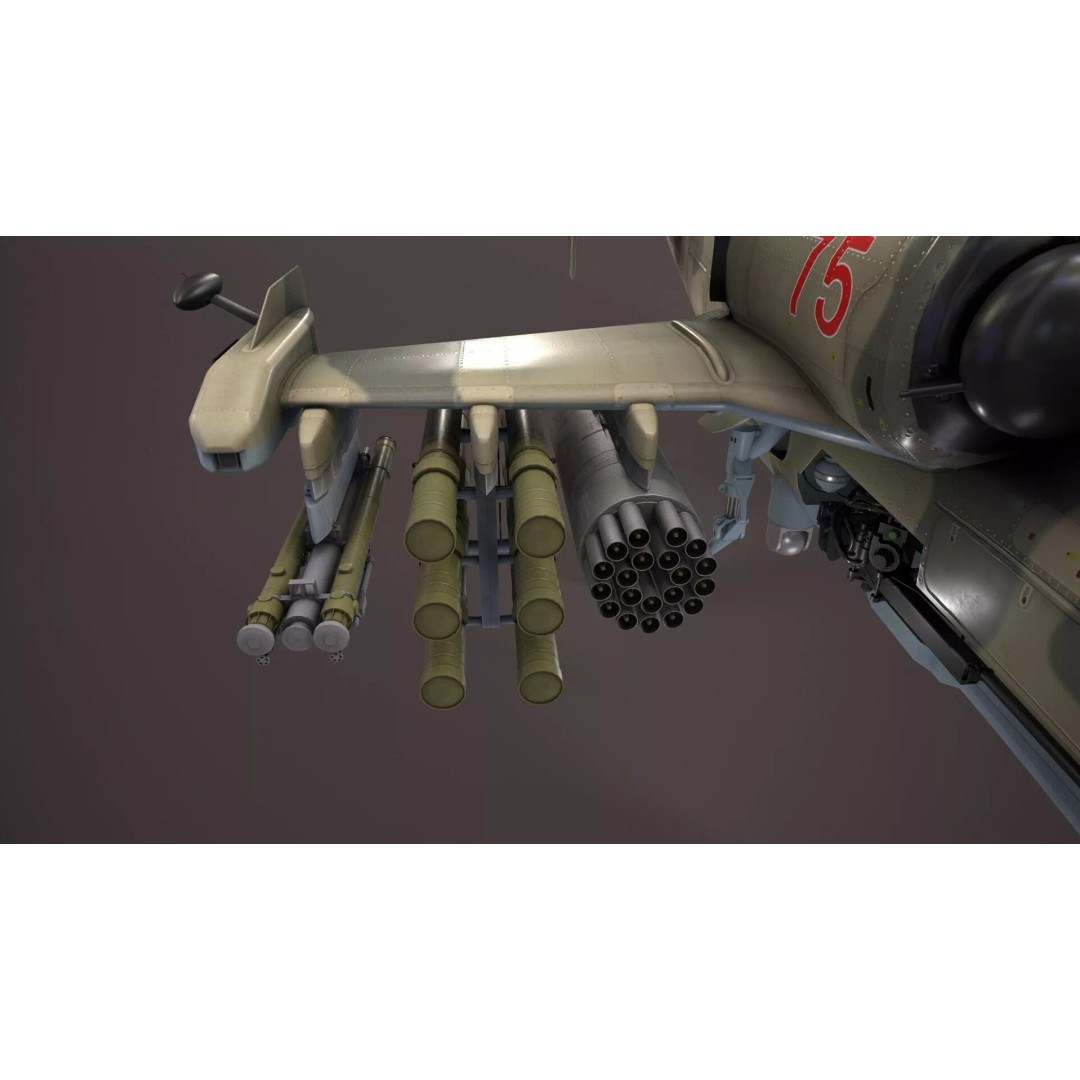 Kamov Ka-52 Alligator Camo 3D Model – Low Poly Game Ready, FBX - View 20