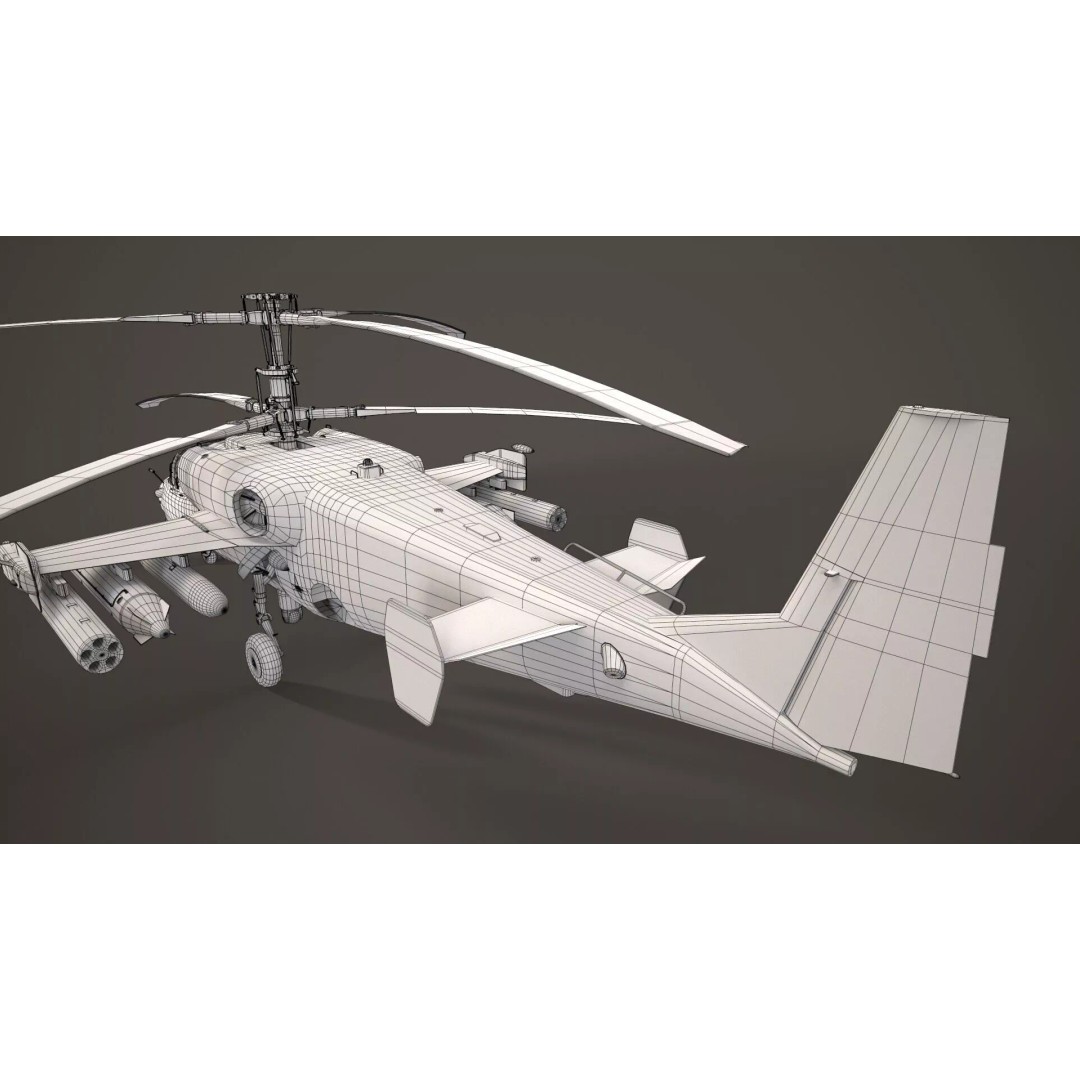 Kamov Ka-52 Alligator Camo 3D Model – Low Poly Game Ready, FBX - View 22