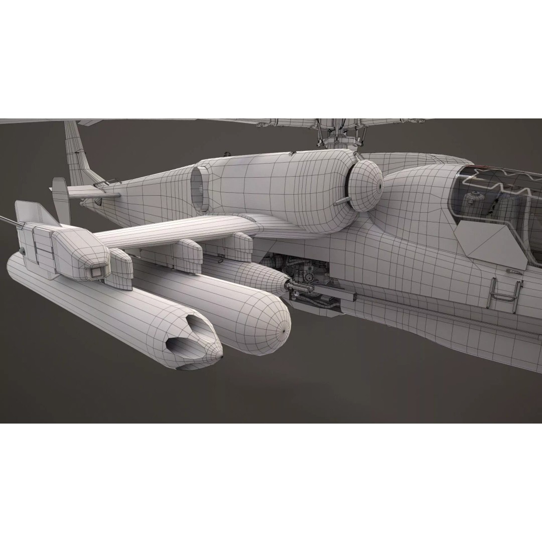 Kamov Ka-52 Alligator Camo 3D Model – Low Poly Game Ready, FBX - View 26