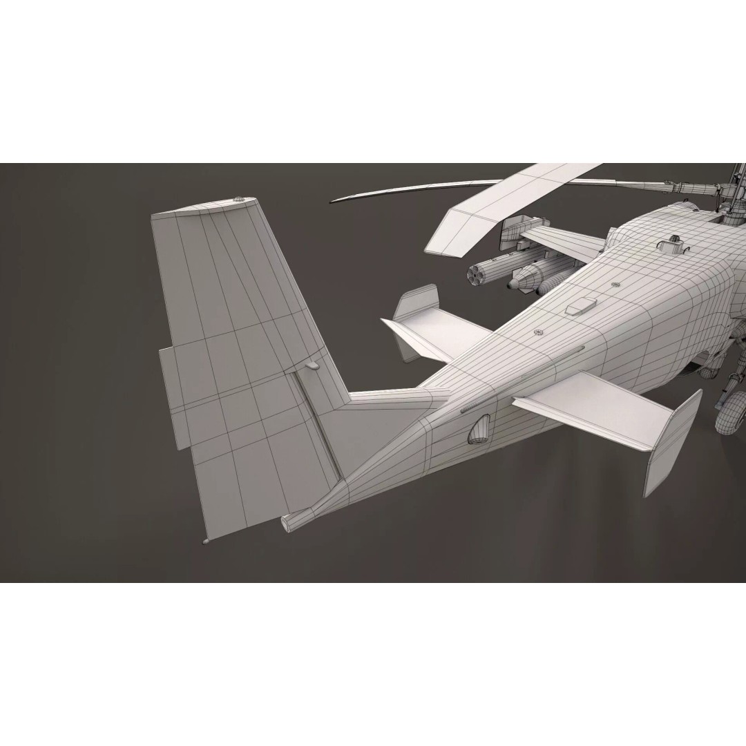 Kamov Ka-52 Alligator Camo 3D Model – Low Poly Game Ready, FBX - View 28