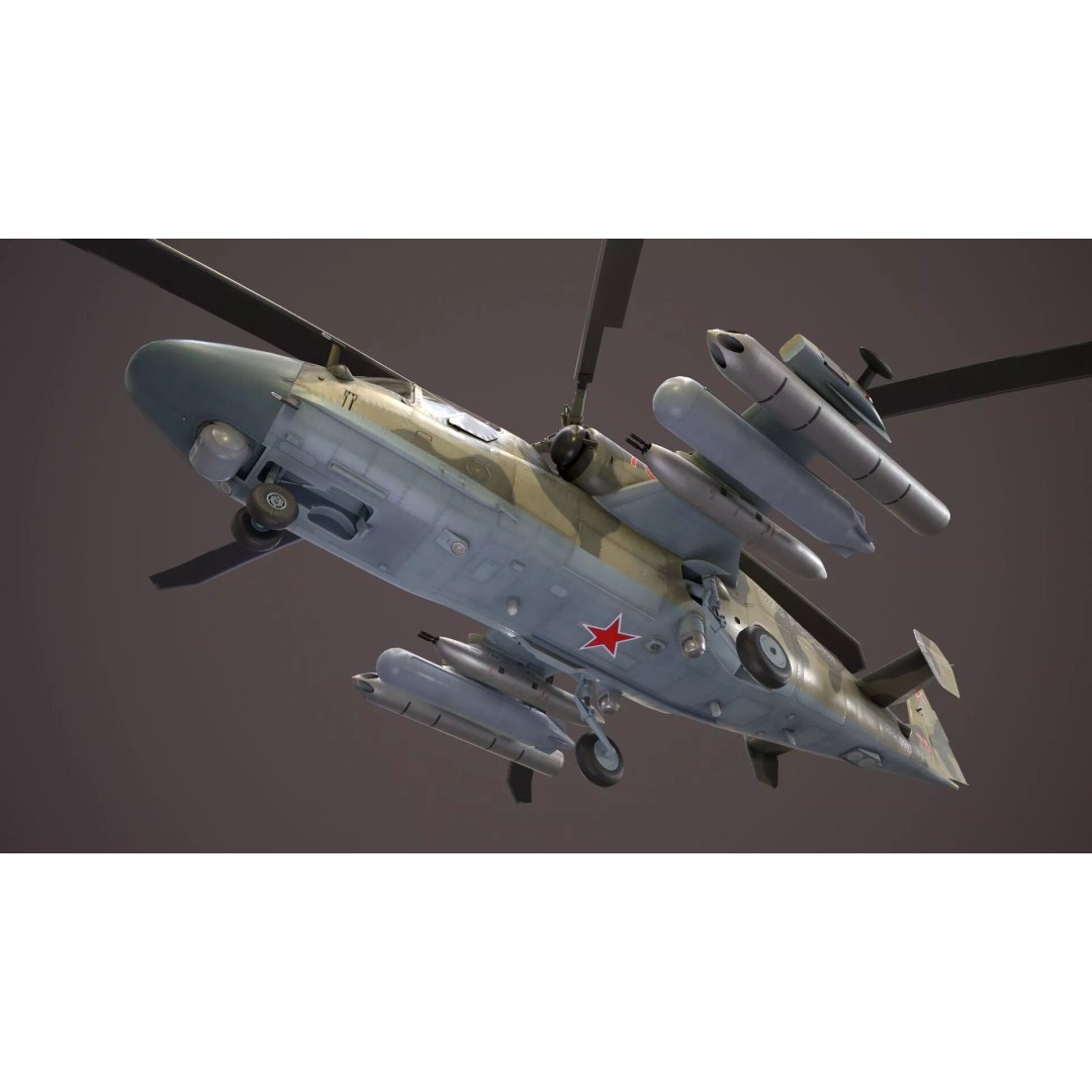 Kamov Ka-52 Alligator Camo 3D Model – Low Poly Game Ready, FBX - View 5