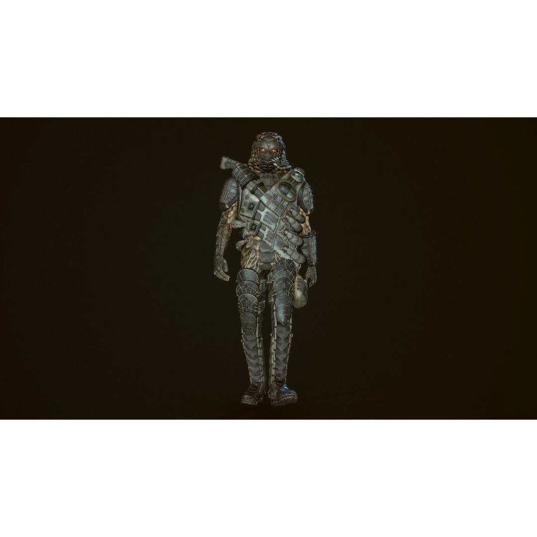 Alien Soldier 3D Model – Low Poly Rigged Character for Games - View 12