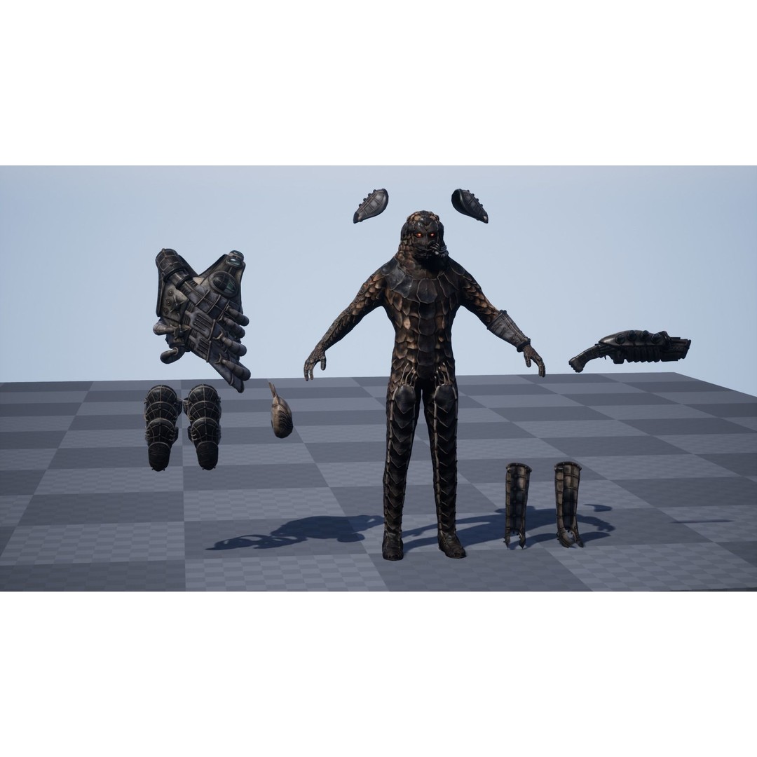 Alien Soldier 3D Model – Low Poly Rigged Character for Games - View 25