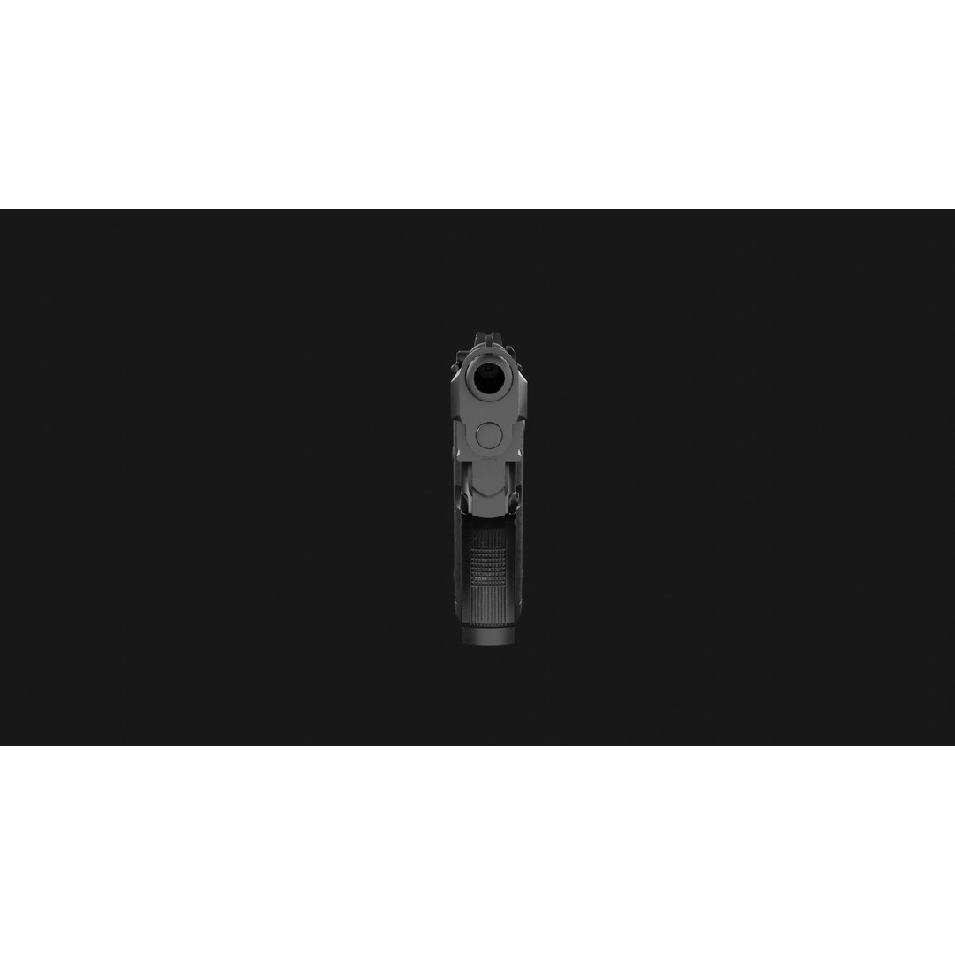 Beretta M9A1 3D Model – Low Poly Game Ready Handgun, FBX, OBJ - View 24