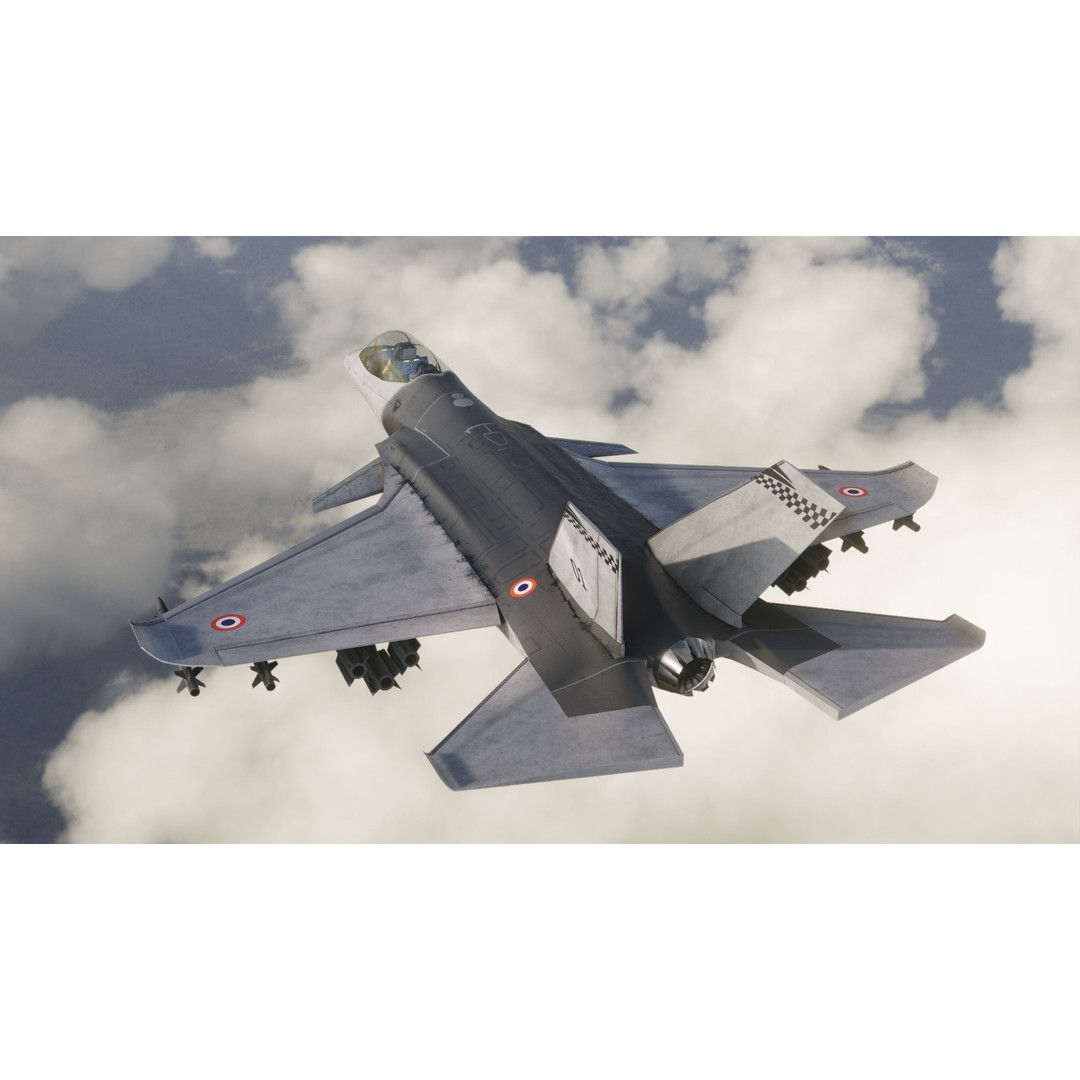 Fighter Jet 3D Model – Low Poly Rigged Aircraft for Animation - View 10
