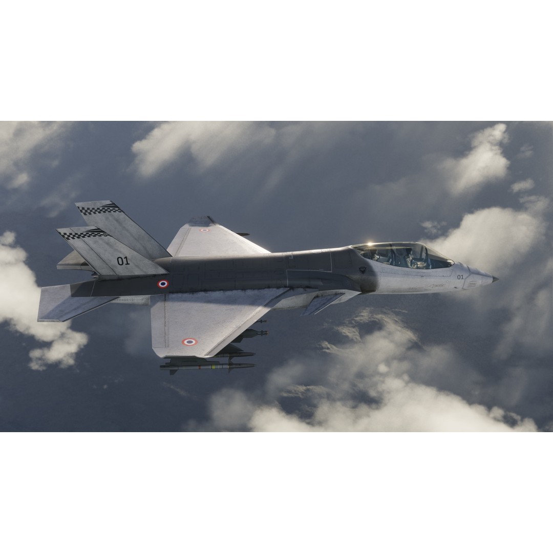 Fighter Jet 3D Model – Low Poly Rigged Aircraft for Animation - View 11