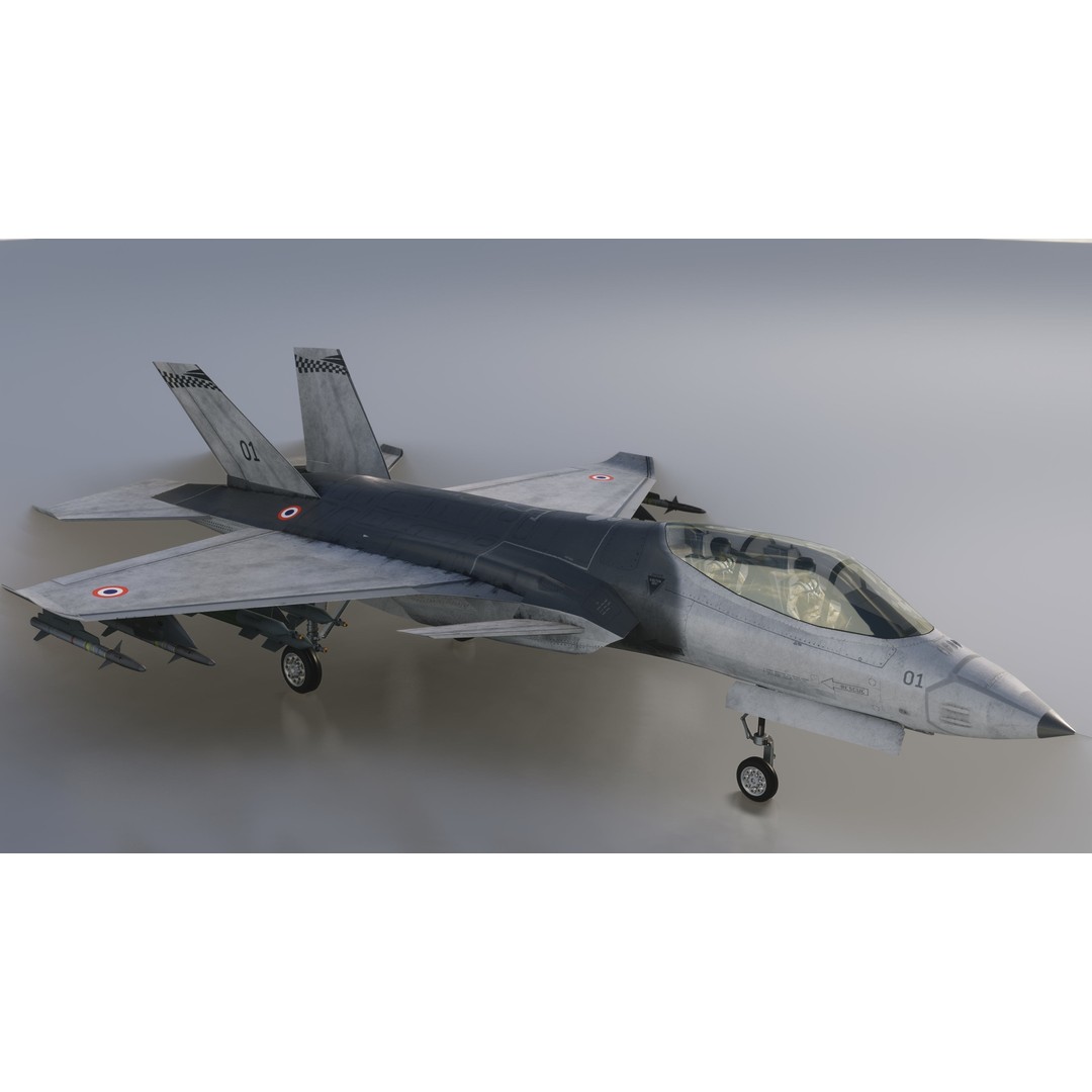 Fighter Jet 3D Model – Low Poly Rigged Aircraft for Animation - View 16