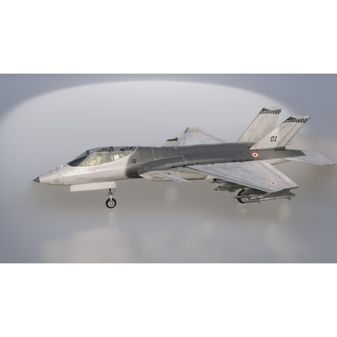 Fighter Jet 3D Model – Low Poly Rigged Aircraft for Animation - View 18