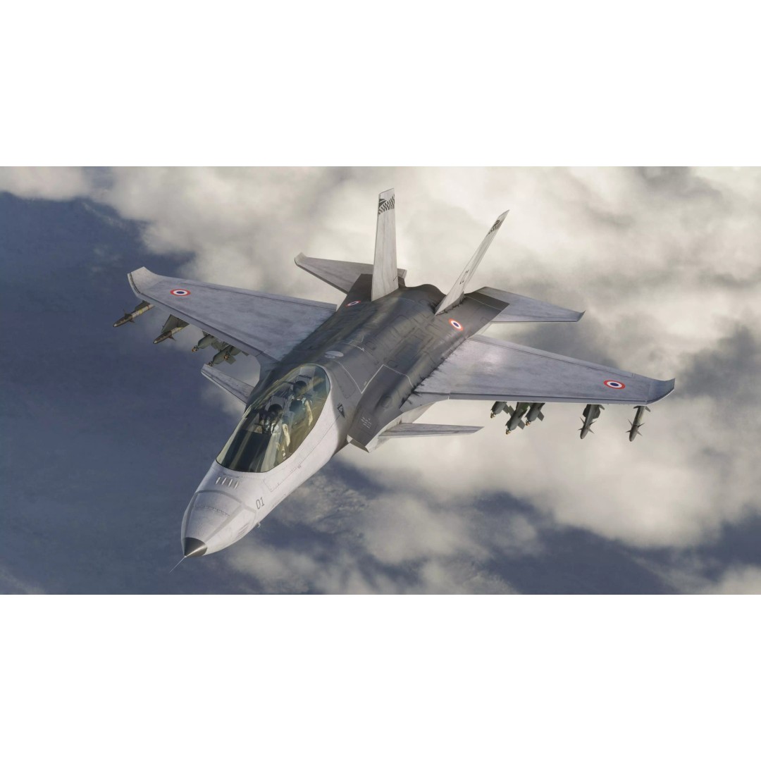 Fighter Jet 3D Model – Low Poly Rigged Aircraft for Animation - View 2