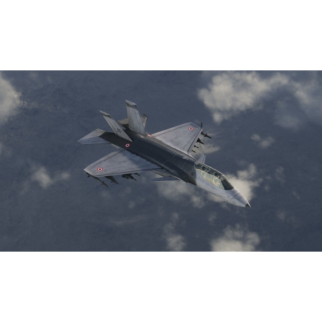 Fighter Jet 3D Model – Low Poly Rigged Aircraft for Animation - View 5