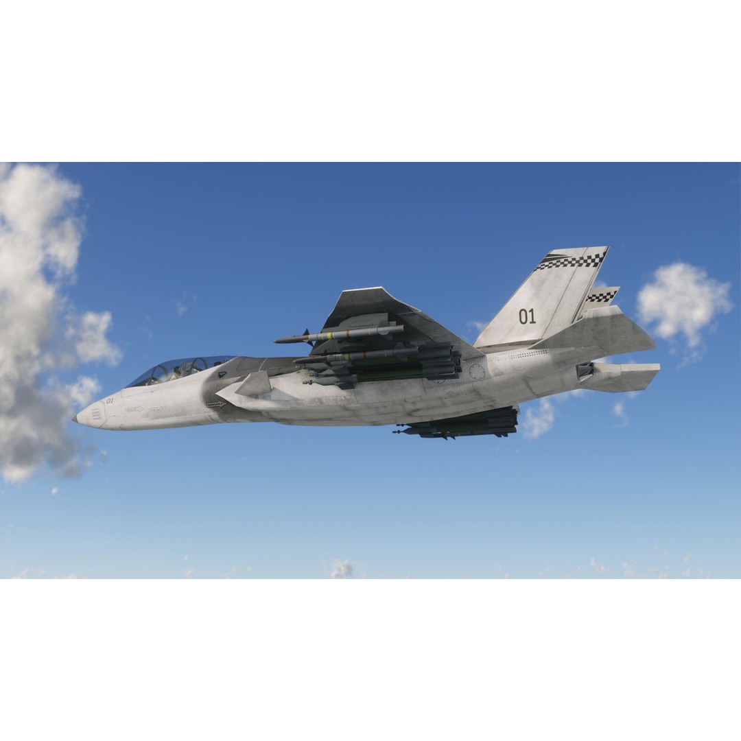 Fighter Jet 3D Model – Low Poly Rigged Aircraft for Animation - View 6