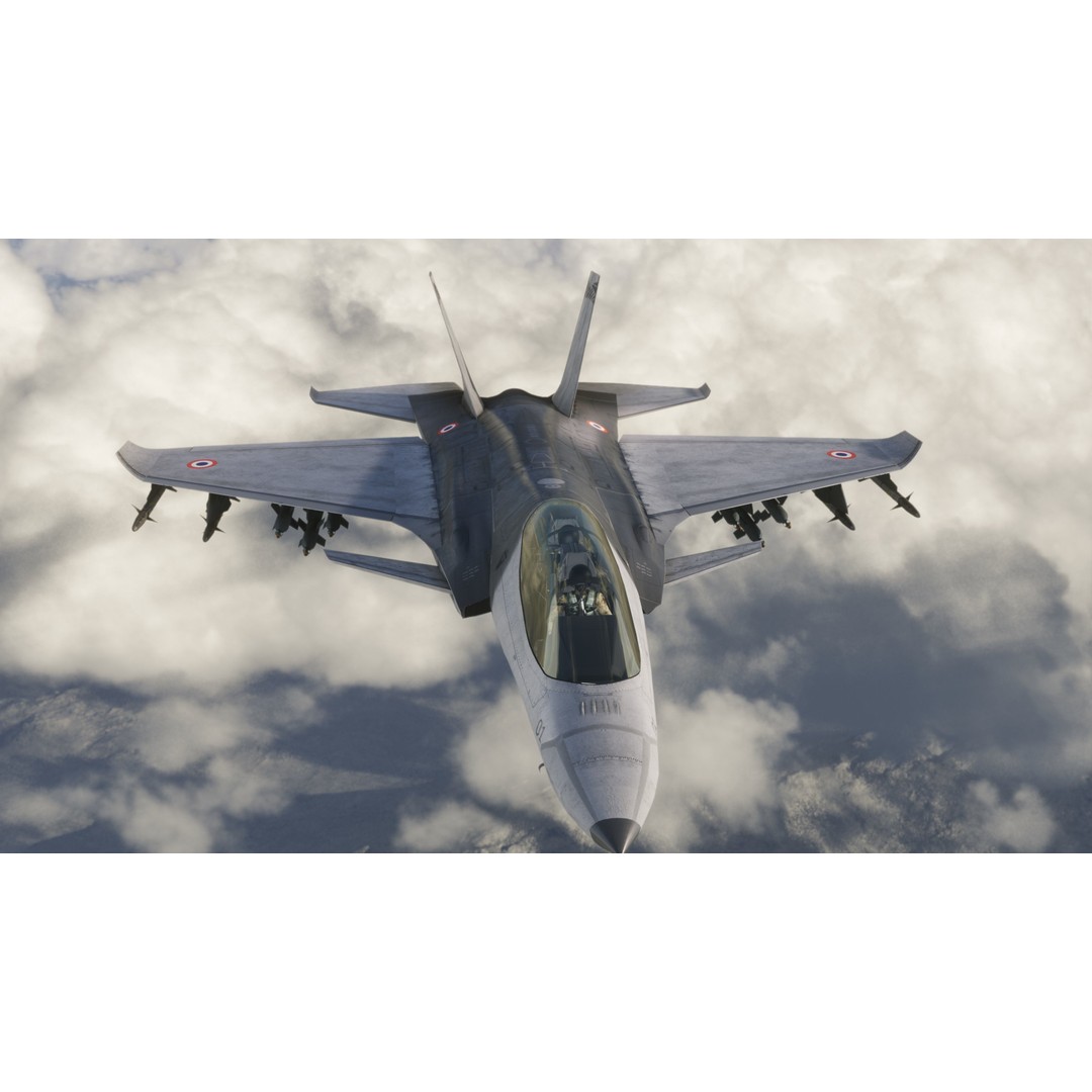 Fighter Jet 3D Model – Low Poly Rigged Aircraft for Animation - View 7