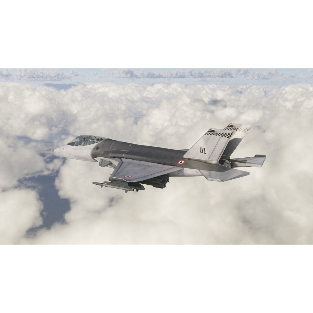 Fighter Jet 3D Model – Low Poly Rigged Aircraft for Animation - View 8