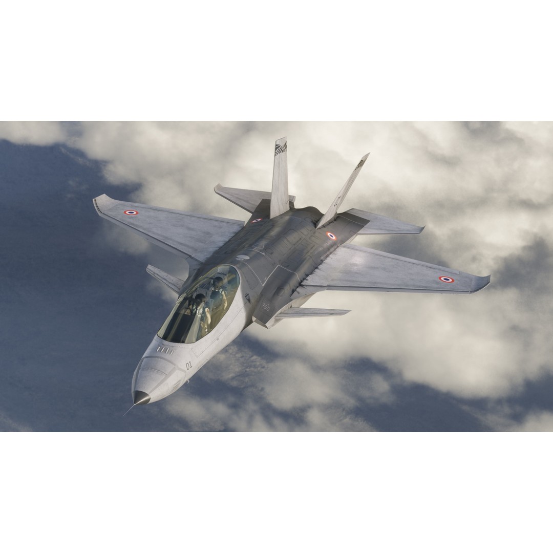 Fighter Jet 3D Model – Low Poly Rigged Aircraft for Animation - View 9