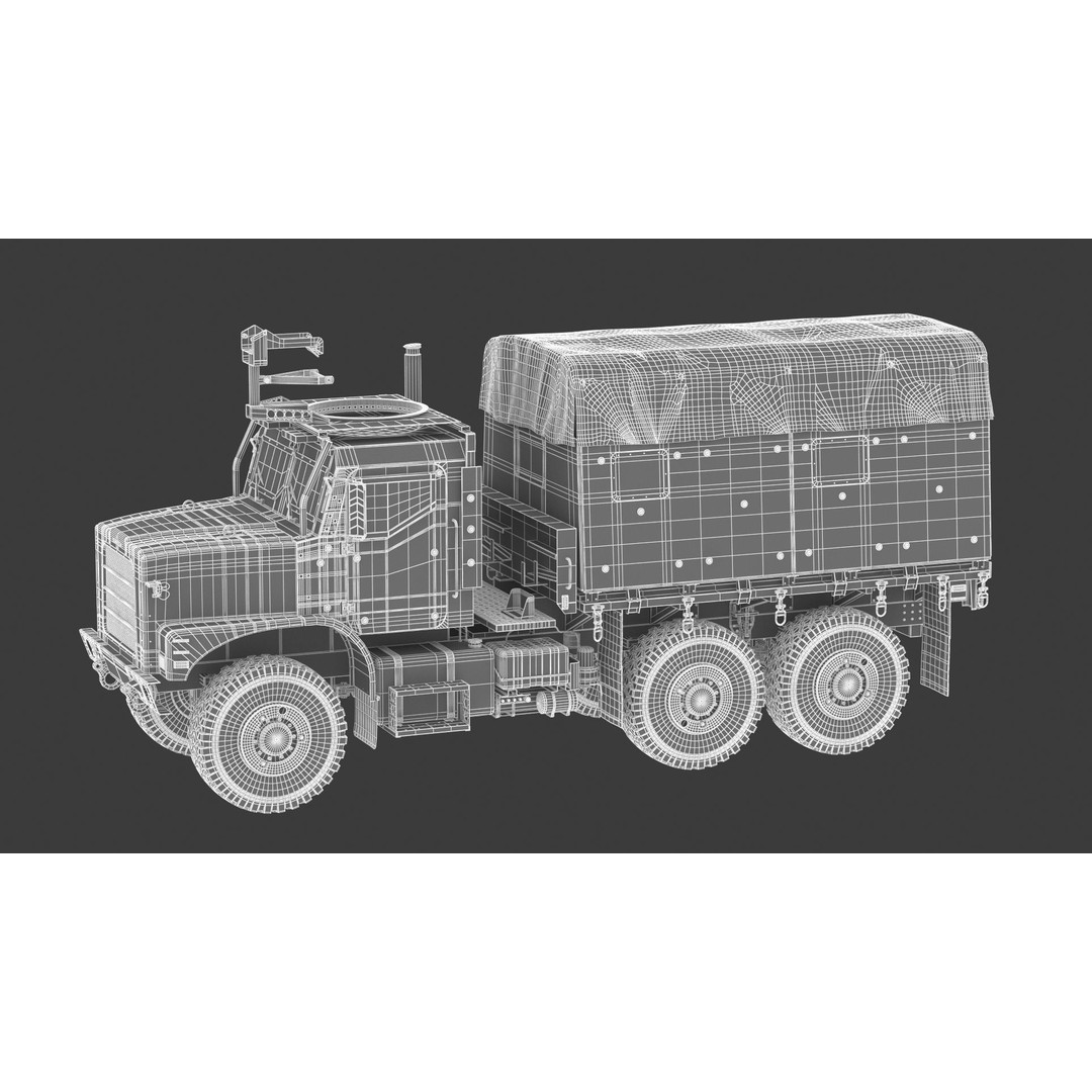 MTVR MK23 Military Truck 3D Model – High Poly PBR Game Asset, FBX, OBJ - View 22