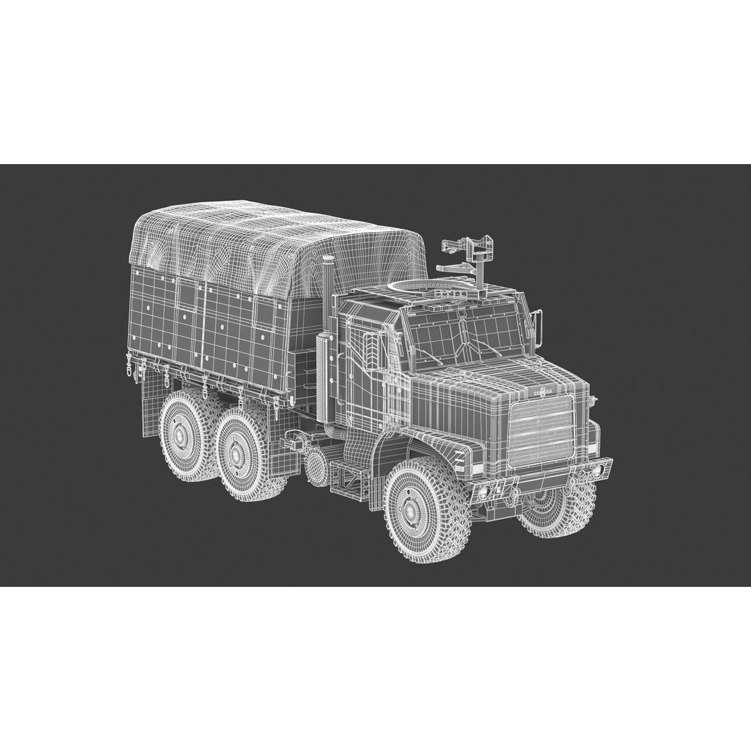 MTVR MK23 Military Truck 3D Model – High Poly PBR Game Asset, FBX, OBJ - View 24