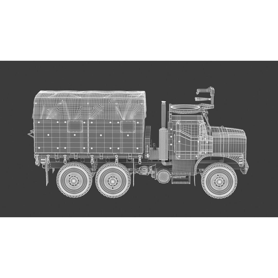 MTVR MK23 Military Truck 3D Model – High Poly PBR Game Asset, FBX, OBJ - View 25