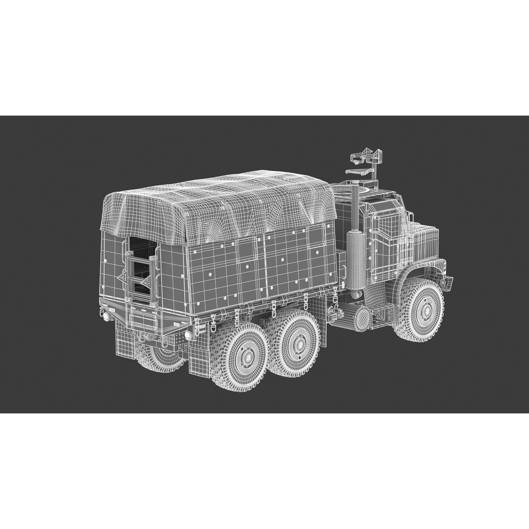 MTVR MK23 Military Truck 3D Model – High Poly PBR Game Asset, FBX, OBJ - View 26