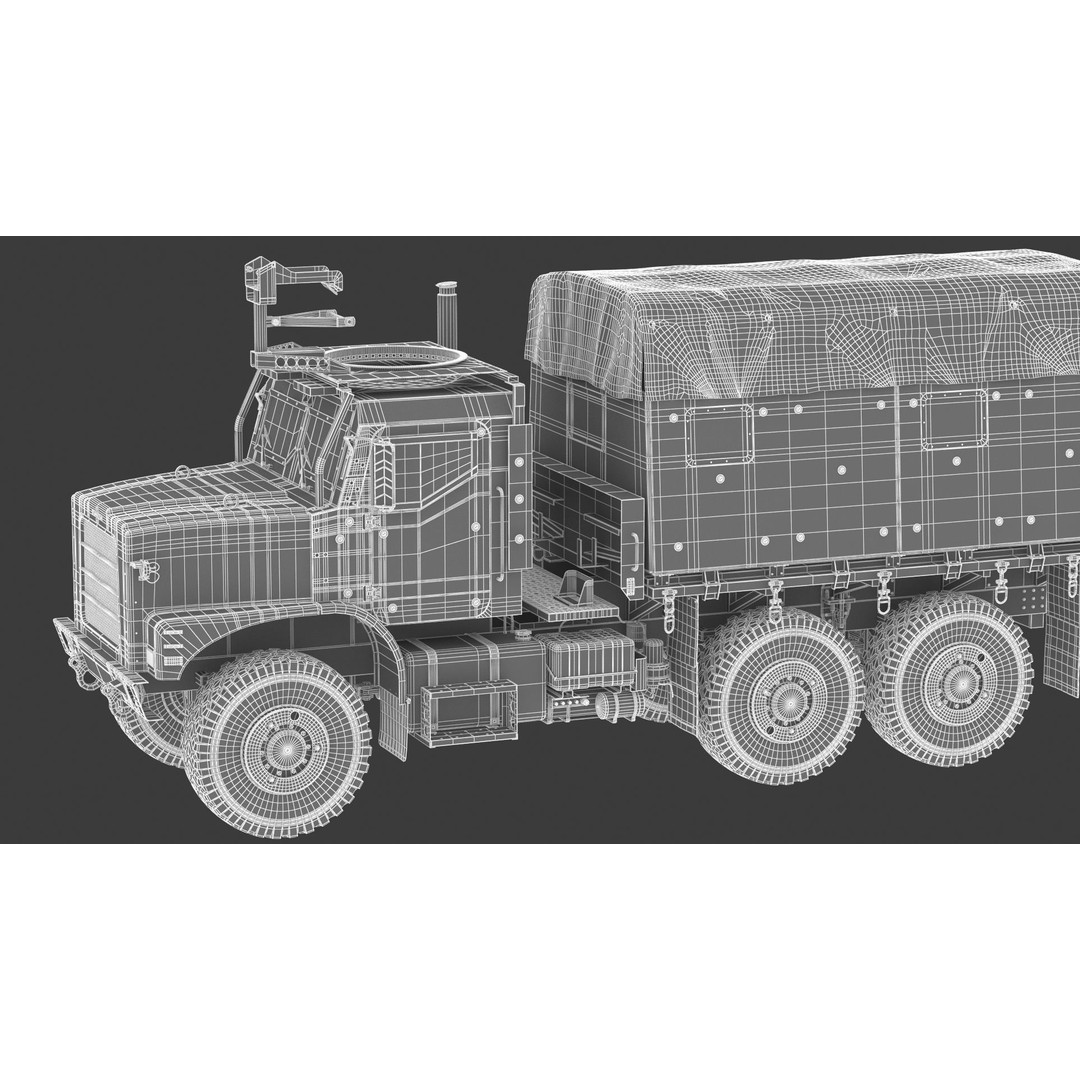 MTVR MK23 Military Truck 3D Model – High Poly PBR Game Asset, FBX, OBJ - View 32