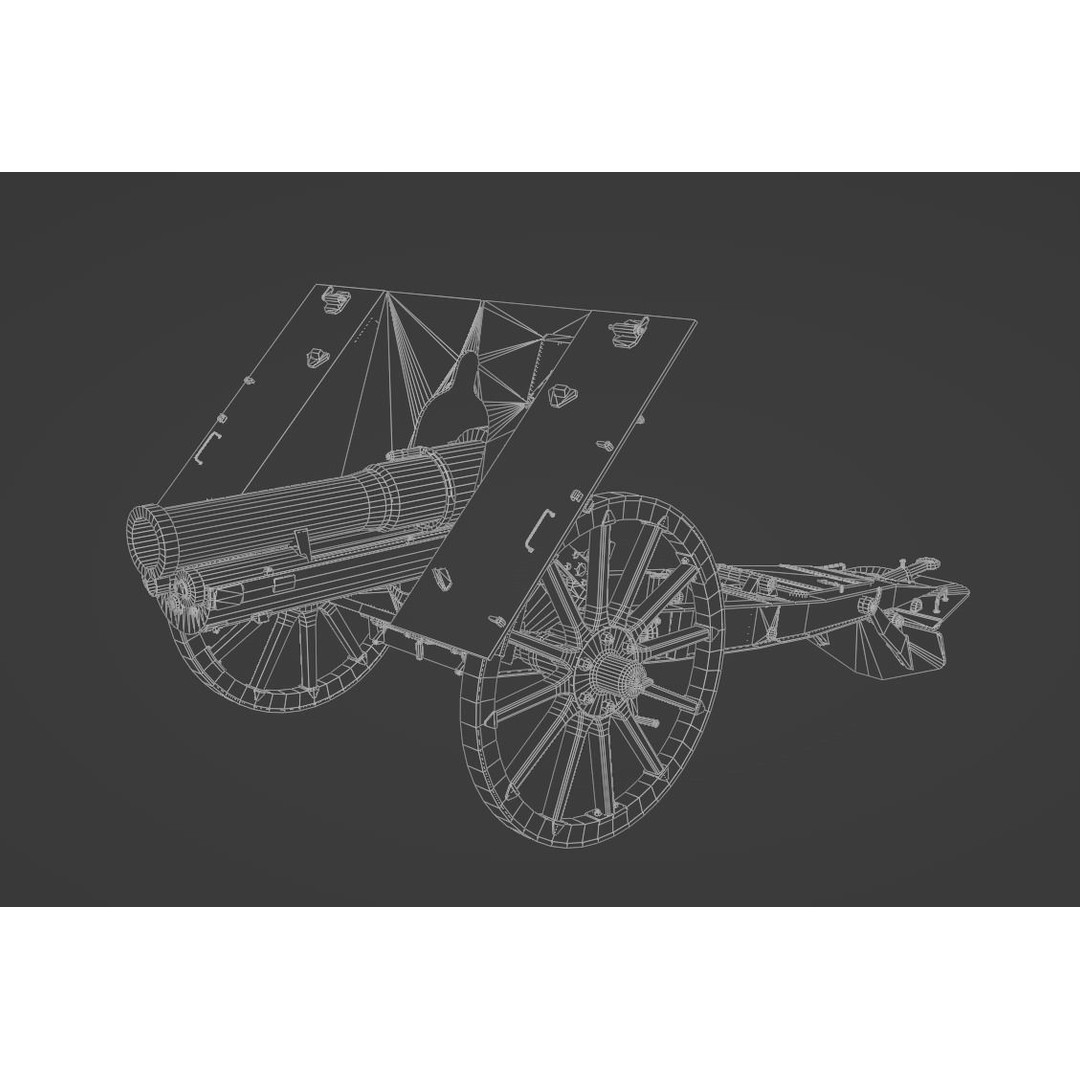 Type 99 10cm Mountain Gun 3D Model – Low Poly Military Asset, FBX - View 12