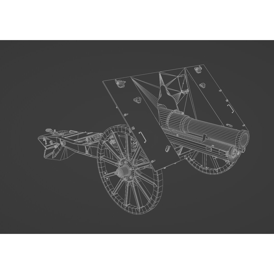 Type 99 10cm Mountain Gun 3D Model – Low Poly Military Asset, FBX - View 13