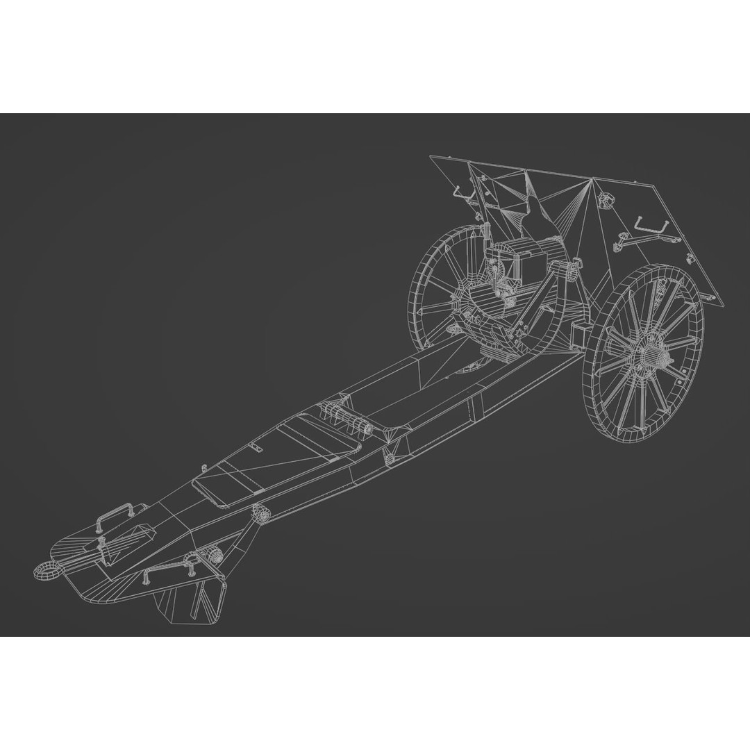 Type 99 10cm Mountain Gun 3D Model – Low Poly Military Asset, FBX - View 15