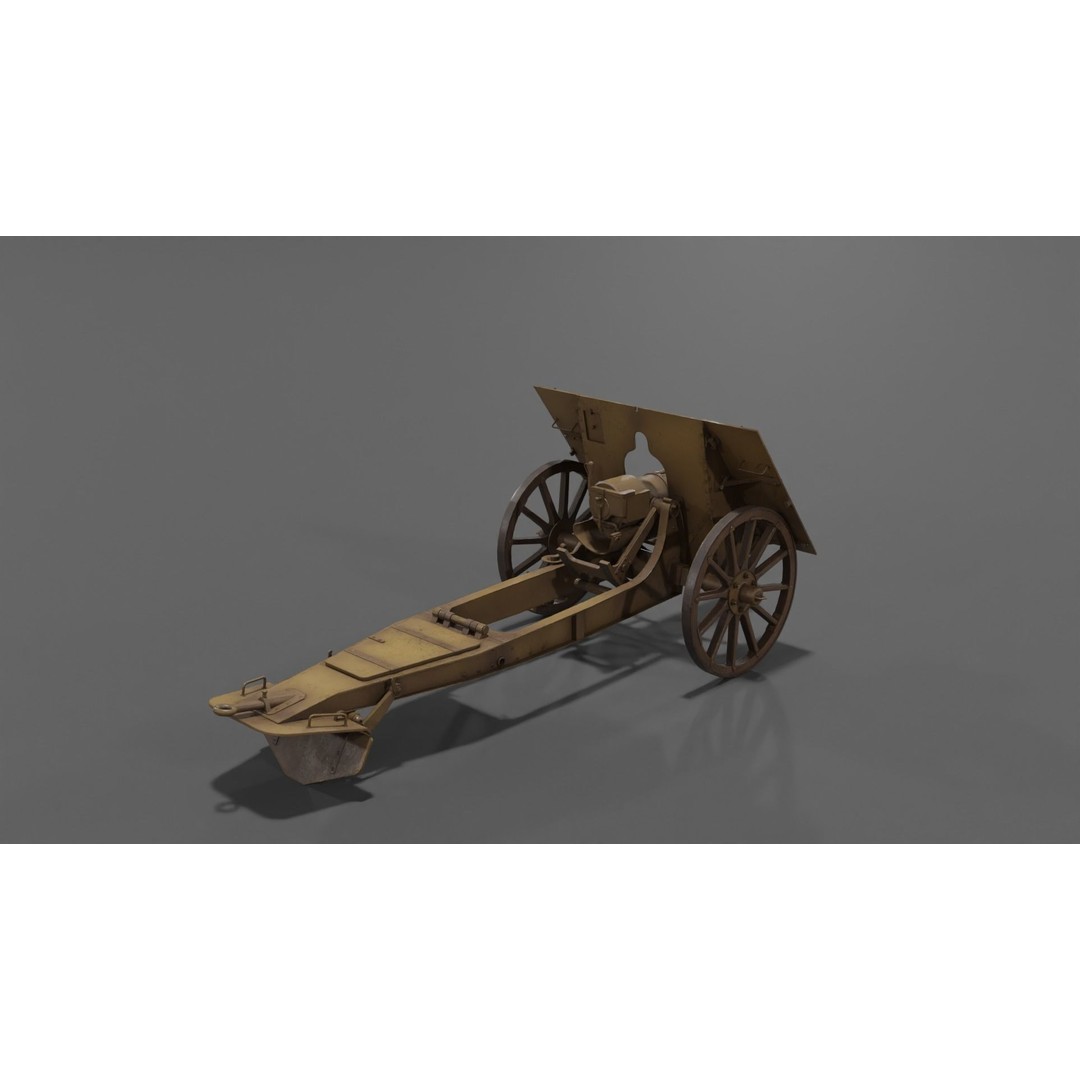 Type 99 10cm Mountain Gun 3D Model – Low Poly Military Asset, FBX - View 21